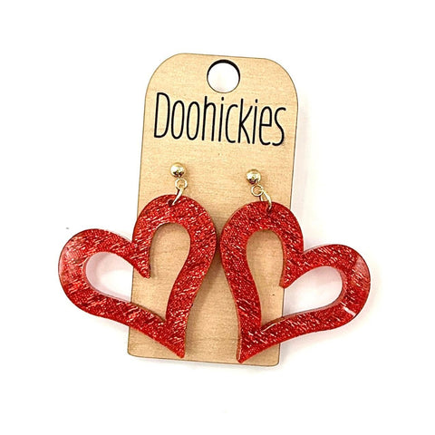 The Madly in Love Cutout Heart Dangles - Valentines Earrings