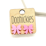15mm Lovey Acrylic Bow Studs - Valentines Earrings