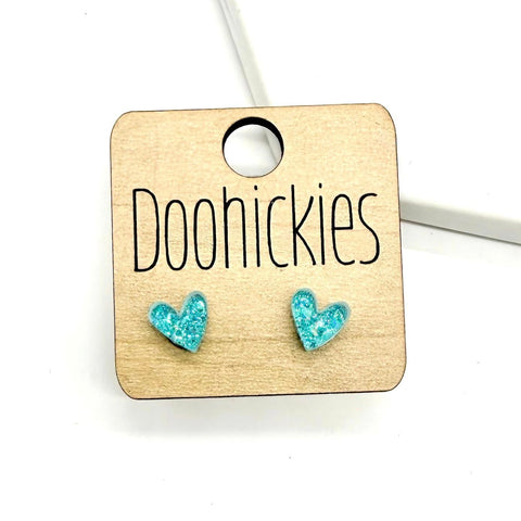 Leopard Valentine Heart Stud Earrings - 2 Size Options