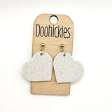 The  Glitter Leather Hearts Collection - Valentines Earrings