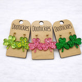 Dainty Saffiano Shamrock Collection - St. Patrick's Day Earrings
