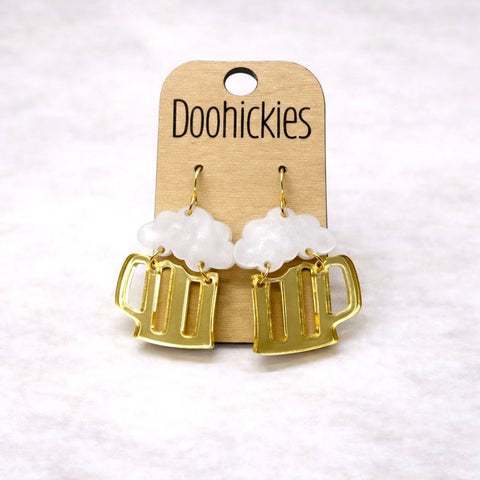 1.5" Frosty Mug - St. Paddy Acrylic Earrings