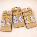 Floral Bunny Dangles - Easter Earrings