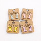 Pastel Floppy Ear Bunny Stud Collection - Easter Earrings