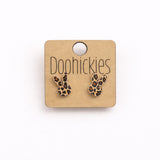 Leopard Bunny Ear Studs - Easter Earrings