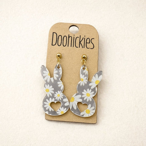 1.5" Confetti Bunny Dangles - Easter Earrings