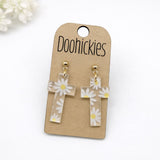 Small Sunflower Cross Collection - Easter Earrings