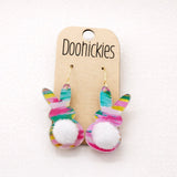 Brush Strokes Bunny Tail Dangles - Easter Earrings