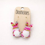 Brush Strokes Bunny Tail Dangles - Easter Earrings