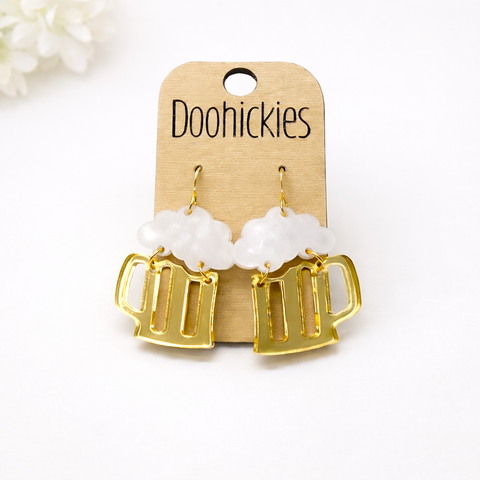 1.5" Frosty Mug - St. Paddy Acrylic Earrings