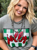 Jolly Plaid Tee - PLEASE ALLOW 3-5 BUSINESS DAYS FOR SHIPPING