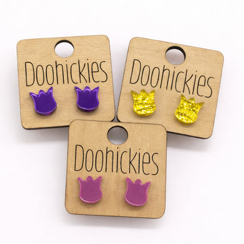 Solid Tulip Stud Collection - Spring Earrings