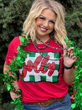Jolly Plaid Tee - PLEASE ALLOW 3-5 BUSINESS DAYS FOR SHIPPING