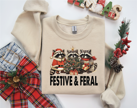 Festive and Feral Christmas Sweater - PLEASE ALLOW 3-5 BUSINESS DAYS FOR SHIPPING