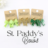 St. Patrick's Day Bow Dangle Earrings