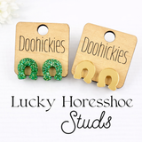 16mm Lucky Horseshoe St. Patrick's Day Bow Studs