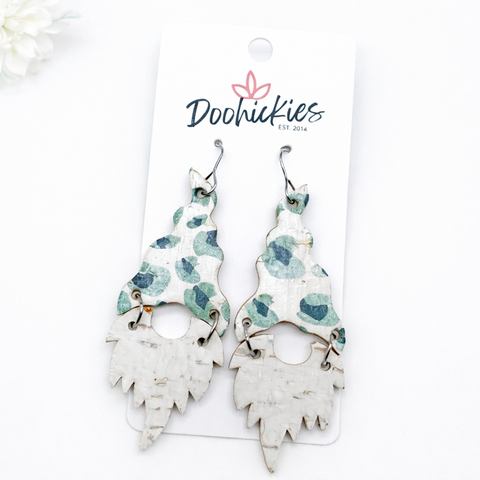 2.5" Pastel Green Leopard Gnome -Earrings