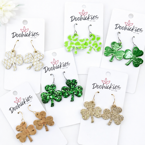 1.25" Itty Bitty Shamrocks -Earrings