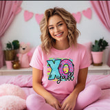 XO XO Yall on Pink Tee - PLEASE ALLOW 3-5 BUSINESS DAYS FOR SHIPPING