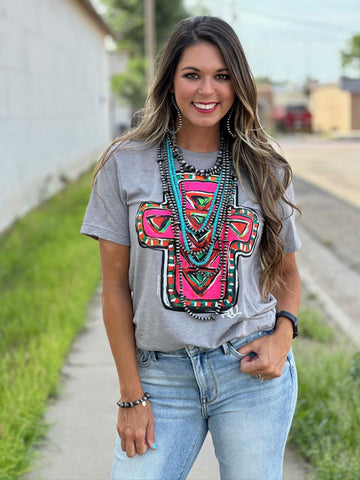 Callie Ann Stelter's Neon Cross Tee - PLEASE ALLOW 3-4 DAYS FOR SHIPPING