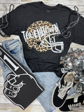 Leopard Helmet with Glitter Touchdown Tee - PLEASE ALLOW 3-5 BUSINESS DAYS FOR SHIPPING