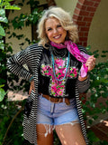 Callie Ann Stelter Pink Floral Cross Tee - PLEASE ALL 3-5 BUSINESS DAYS FOR SHIPPING