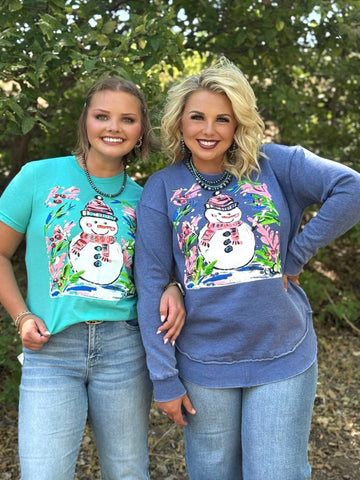 Callie Ann Stelter Snowman Tee and Poncho Sweatshirt  - PLEASE ALLOW 3-5 BUSINESS DAYS FOR SHIPPING