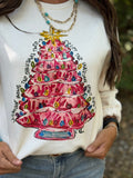 Callie Ann Stelter Pink Christmas Tree Tee & Sweatshirt - PLEASE ALLOW 3-5 BUSINESS DAYS FOR SHIPPING