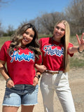 Firecracker in Royal Blue Glitter Tee - PLEASE ALLOW 3-5 BUSINESS DAYS FOR SHIPPING