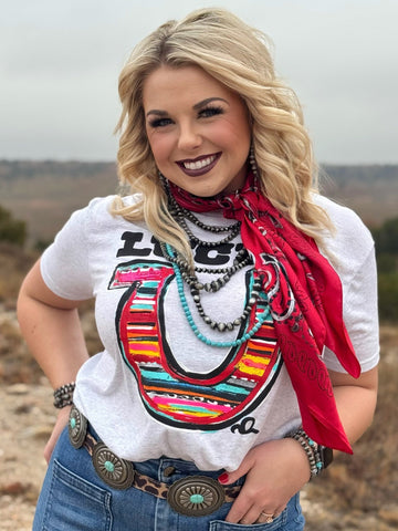 Callie Ann Stelter Lucky Serape Horseshoe Tee - PLEASE ALLOW 3-5 BUSINESS DAYS FOR SHIPPING