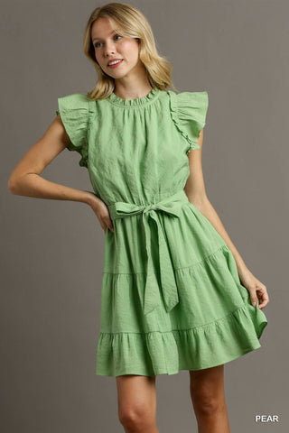 The Larisa Tiered Dress with Ruffle Sleeves