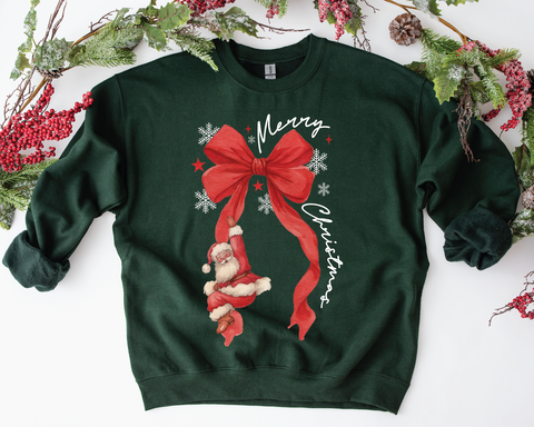 Merry Christmas Santa Bow - PLEASE ALLOW 3-5 BUSINESS DAYS FOR SHIPPING