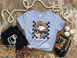 Baseball Mama Leopard/Checkered- PLEASE ALLOW 3-5 BUSINESS DAYS FOR SHIPPING