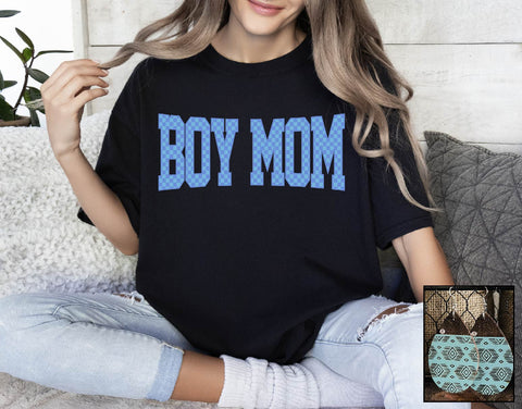 Boy Mom- Checkered - PLEASE ALLOW 3-5 BUSINESS DAYS FOR SHIPPING