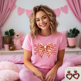 Red Checkered Heart Bow - PLEASE ALLOW 3-5 BUSINESS DAYS FOR SHIPPING