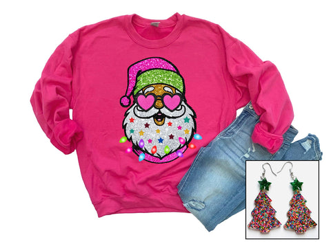 Glitter Santa (Glitter Look)- Crew - PLEASE ALLOW 3-5 BUSINESS DAYS FOR SHIPPING