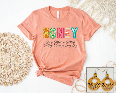 Honey- Floral Stitch - PLEASE ALLOW 3-5 BUSINESS DAYS FOR SHIPPING
