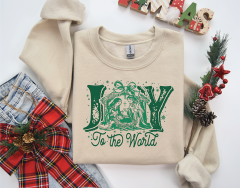 Joy To The World- Graphic Sweatshirt or TEE - PLEASE ALLOW 3-5 BUSINESS DAYS FOR SHIPPING