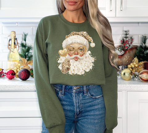 Leopard Kissing Santa - PLEASE ALLOW 3-5 BUSINESS DAYS FOR SHIPPING