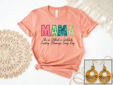 Mama- Floral Stitch -PLEASE ALLOW 3-5 BUSINESS DAYS FOR SHIPPING