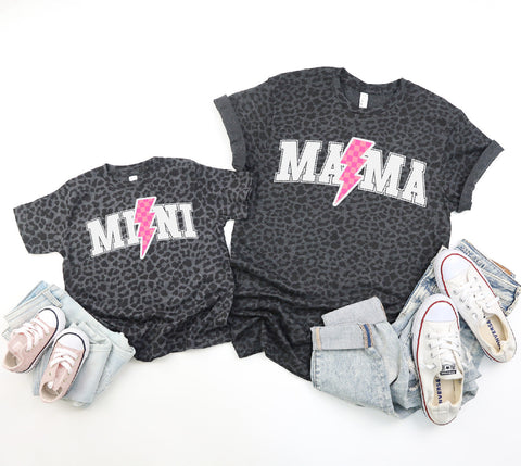 Mama/Mini- Pink Checkered Bolt - PLEASE ALLOW 3-5 BUSINESS DAYS FOR SHIPPING