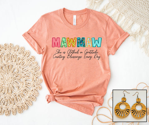 Mawmaw- Floral Stitch - PLEASE ALLOW 3-5 BUSINESS DAYS FOR SHIPPING