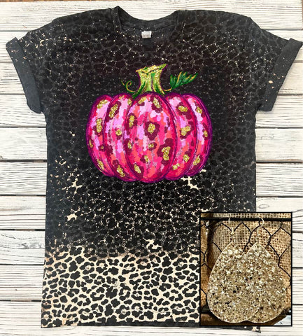 Bleached Pink Leopard Pumpkin - PLEASE ALLOW 3-5 DAYS FOR SHIPPING