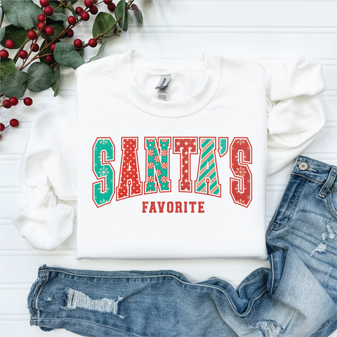 Santas Favorite Graphic Sweatshirt or Tee - PLEASE ALLOW 3-5 BUSINESS DAYS FOR SHIPPING