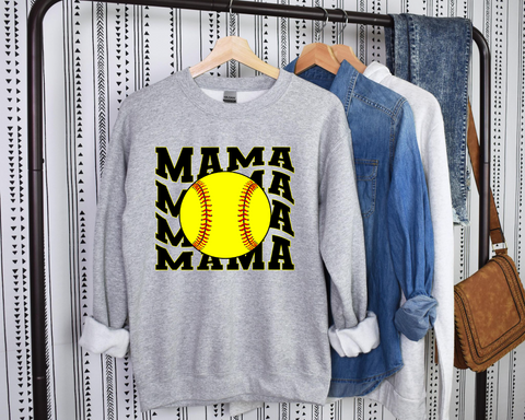 Softball Mama Wave- Crew- PLEASE ALLOW 3-5 BUSINESS DAYS FOR SHIPPING