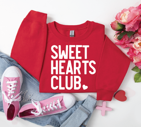 Sweethearts Club - UNISEX RED SWEATSHIRT or Tee - PLEASE ALLOW 3-5 BUSINESS DAYS FOR SHIPPING