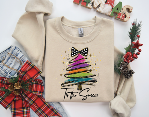 Tis the Season Tree on Sweatshirt or T-Shirt - PLEASE ALLOW 3-5 BUSINESS DAYS FOR SHIPPING