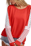 Lucy's Red French Terry Lace Top